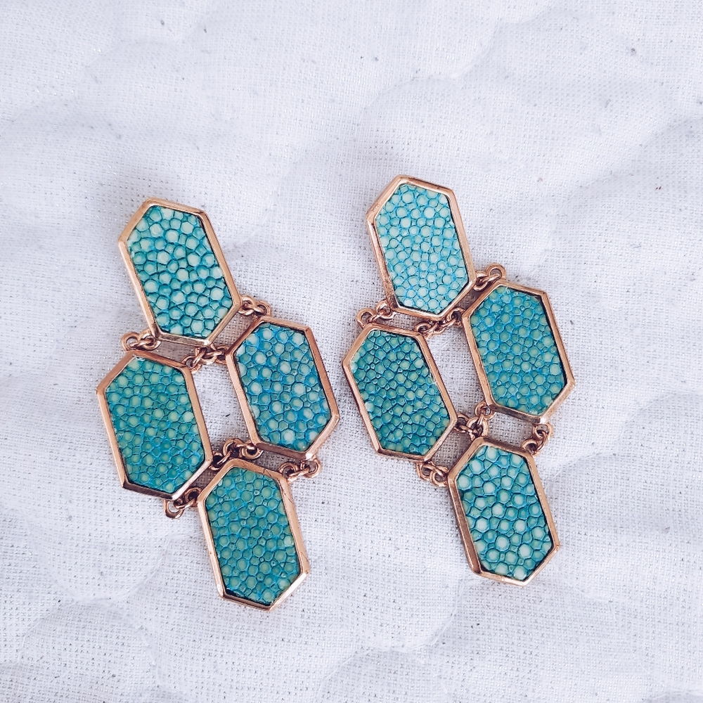 Kara Ross Earrings Turquoise + Gold $430